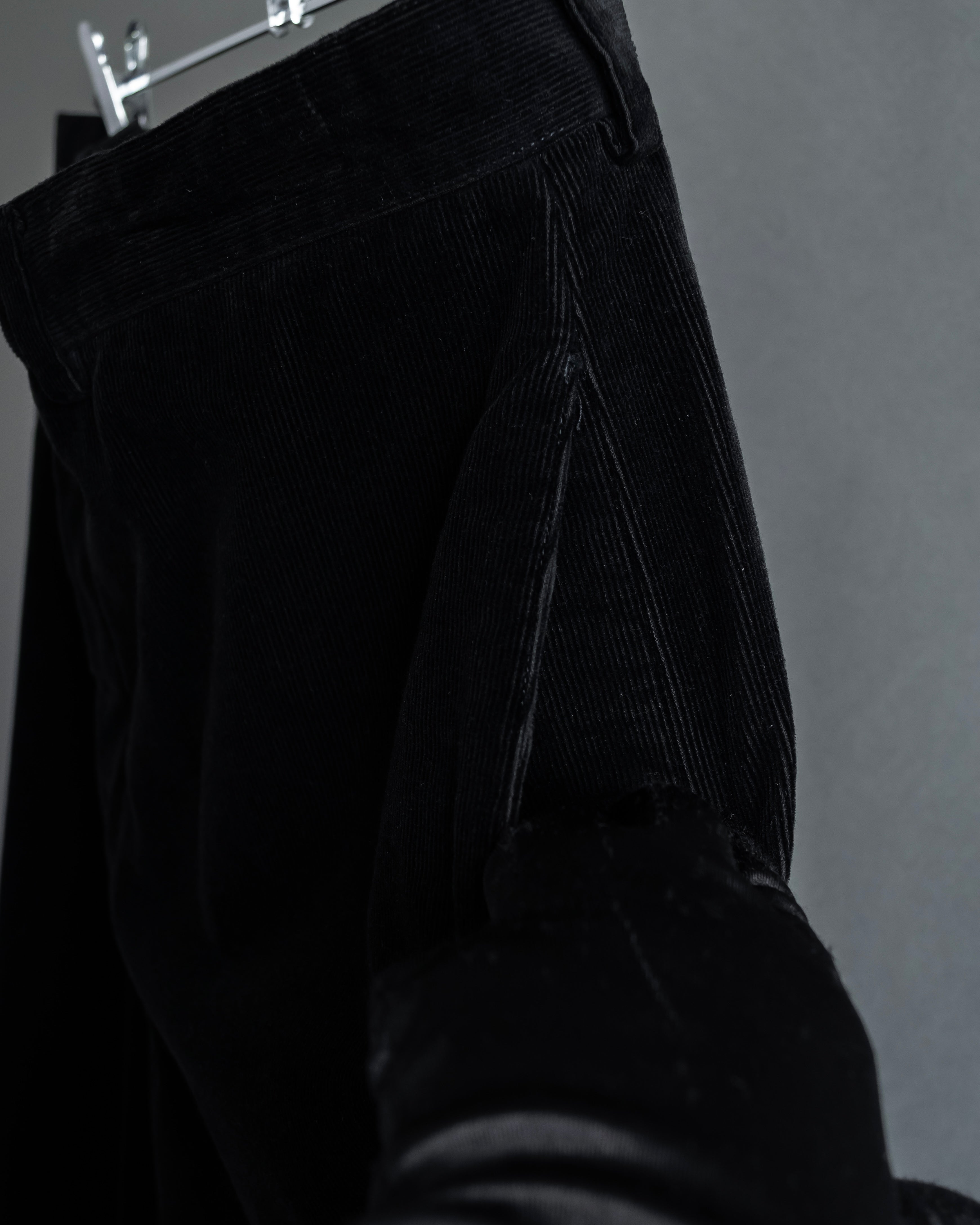 "ARMANI COLLEZIONI" Black corduroy relaxed set up