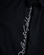 "Dolce & Gabbana" Logo embroidered tie design dress shirt