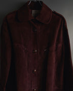 -SPECIAL- "GUCCI" 70’s Suede leather round collar coat