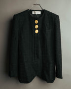 -SPECIAL- "Christian Dior" 80's-90's Textured collarless wool jacket