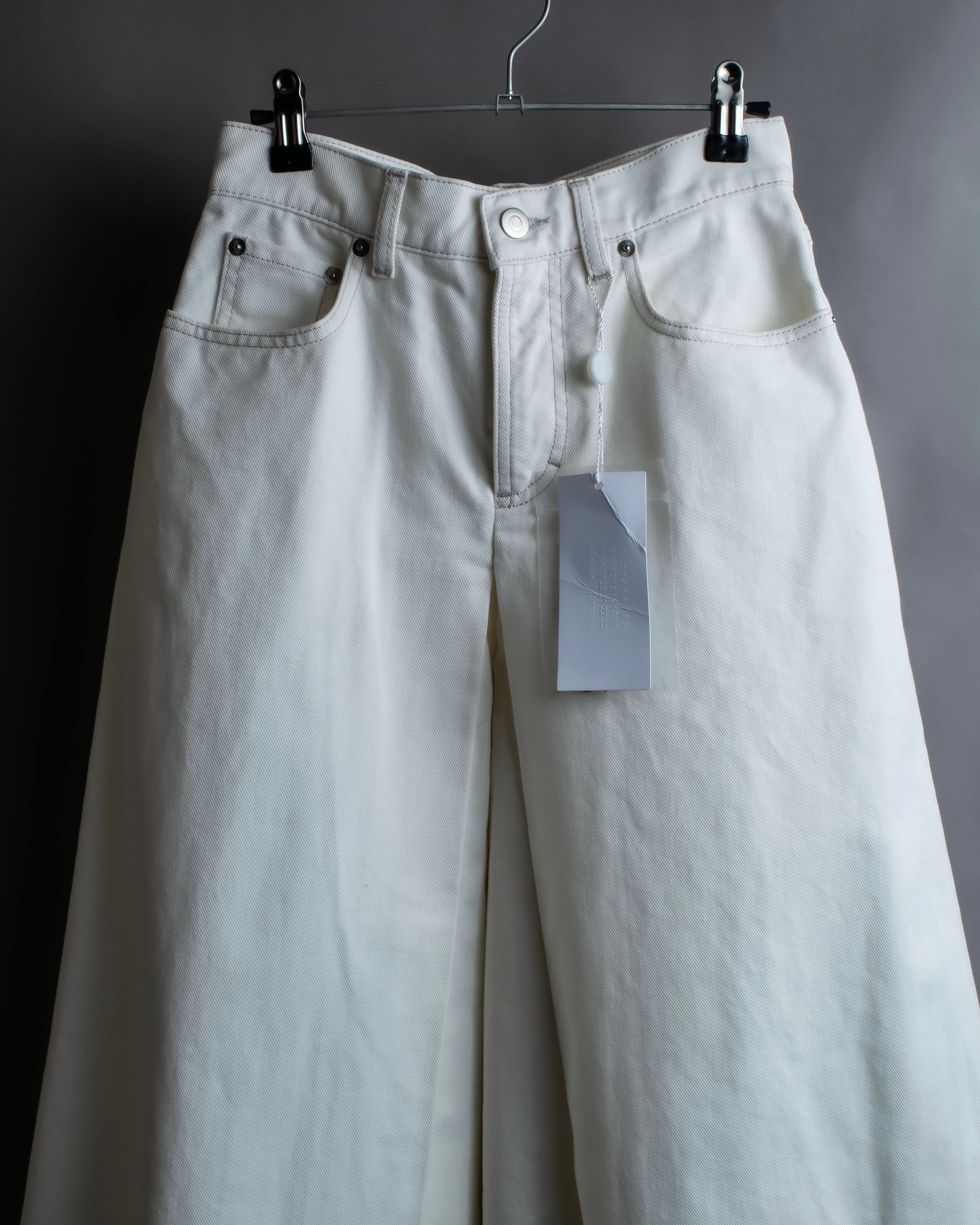 "MAISON MARGIELA" 21SS Washed raw cut flared cropped denim pants