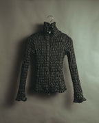 "ARMANI COLLEZIONI" 00's-10's Sculptural ruched zip-up jacket