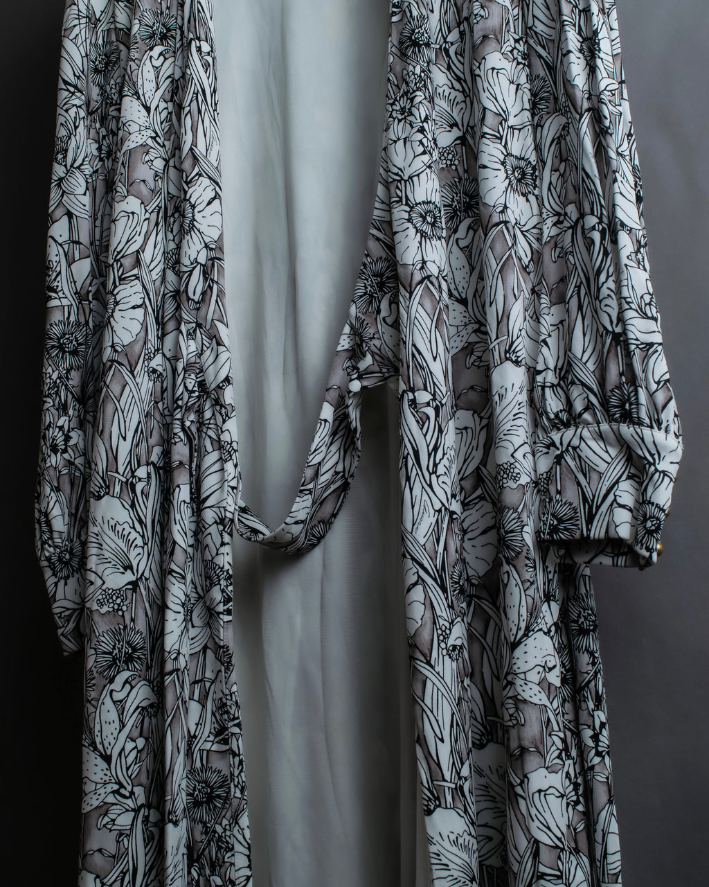 "GUCCI" Monotone floral print wrap dress