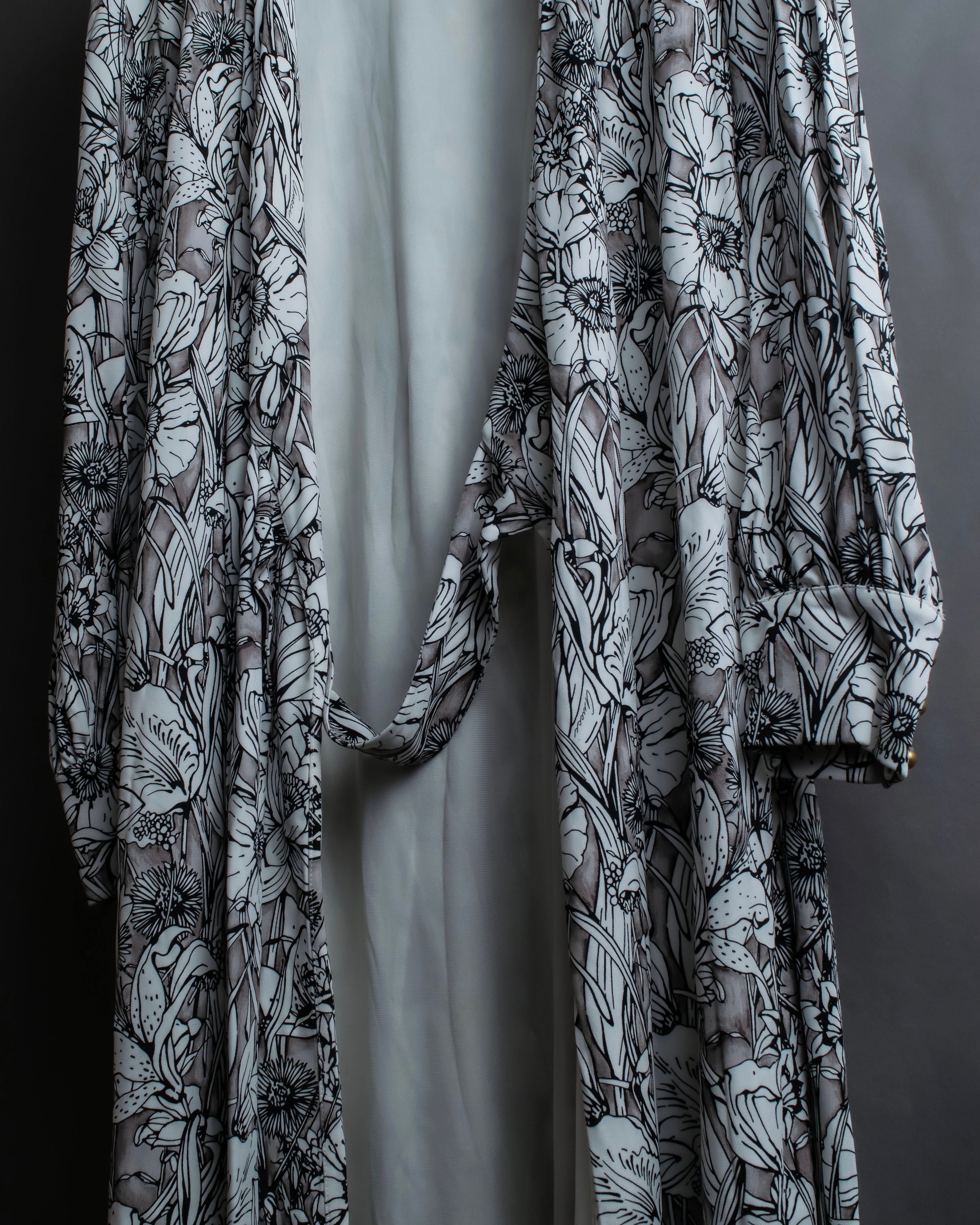 "GUCCI" Monotone floral print wrap dress