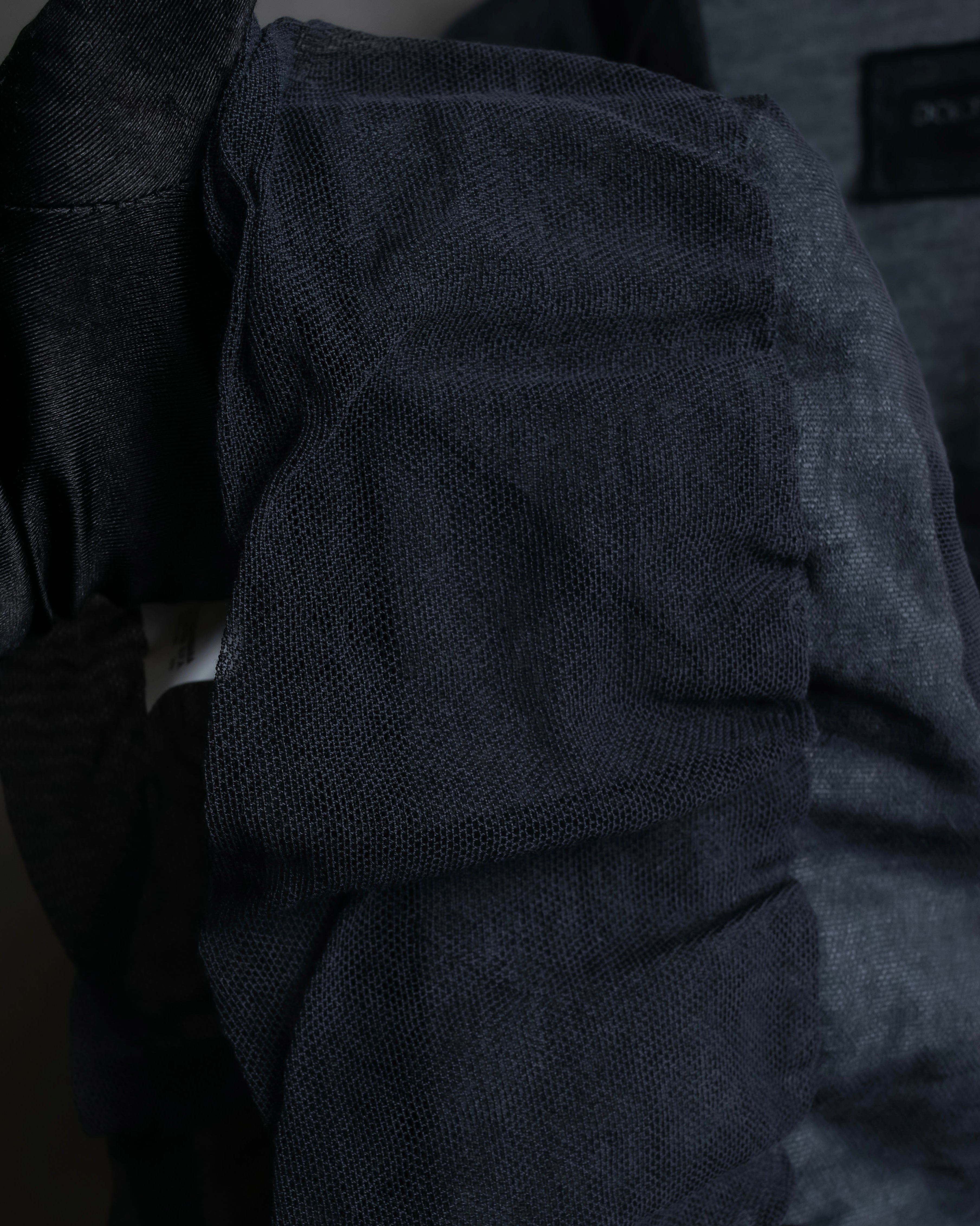 "DOLCE & GABBANA" Sheer layered V-neck grey knit