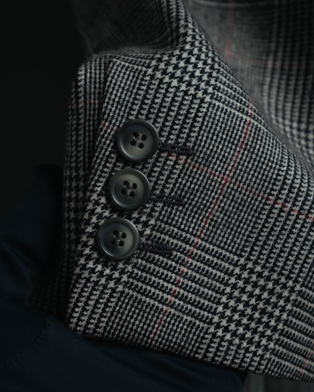 -MOOD MILLÉSIMES- 80’s-90’s Prince of Wales check wool double-breasted setup suit