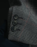 -MOOD MILLÉSIMES- 80’s-90’s Prince of Wales check wool double-breasted setup suit