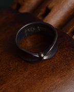 "GEORG JENSEN" Antique-like bowtie design silver ring