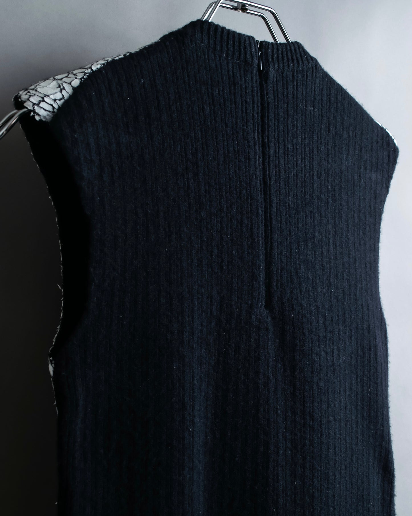 "BALENCIAGA" Cracked wool sleeveless dress