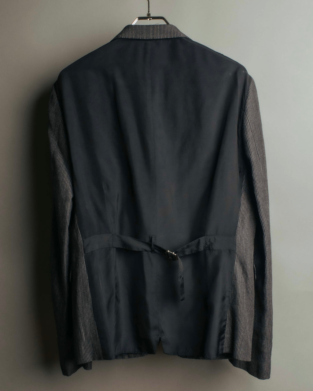 "COMME des GARÇONS HOMME" 10SS Vintage multi-button hickory stripe linen wool jacket
