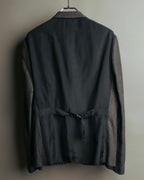"COMME des GARÇONS HOMME" 10SS Vintage multi-button hickory stripe linen wool jacket