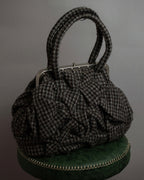 "JUNYA WATANABE COMME des GARCONS" Mixed tweed gathered detail clasp bag