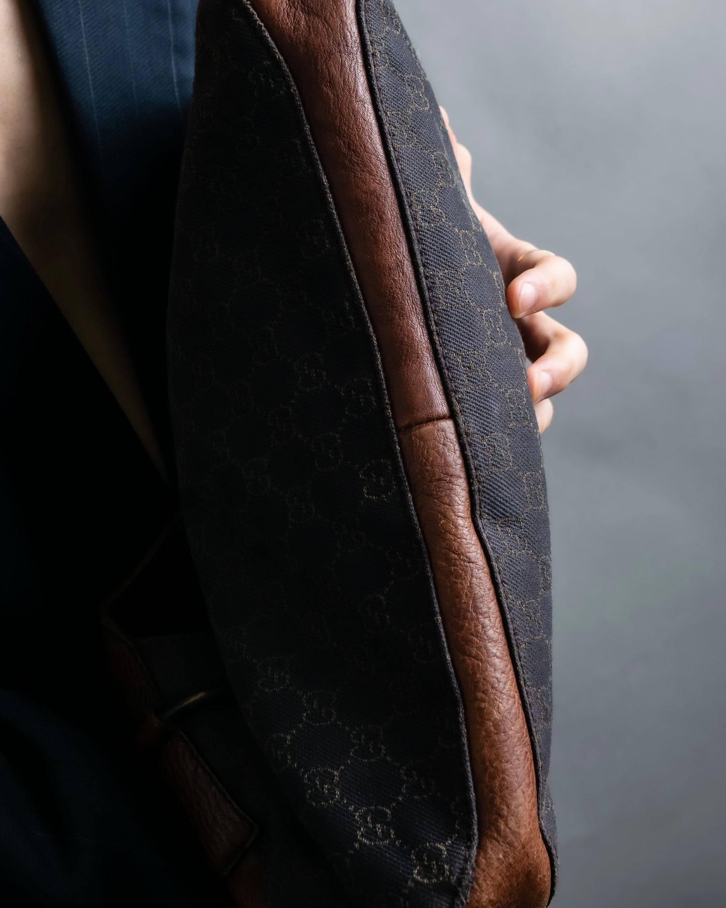 "GUCCI" GG canvas horsebit detail shoulder bag