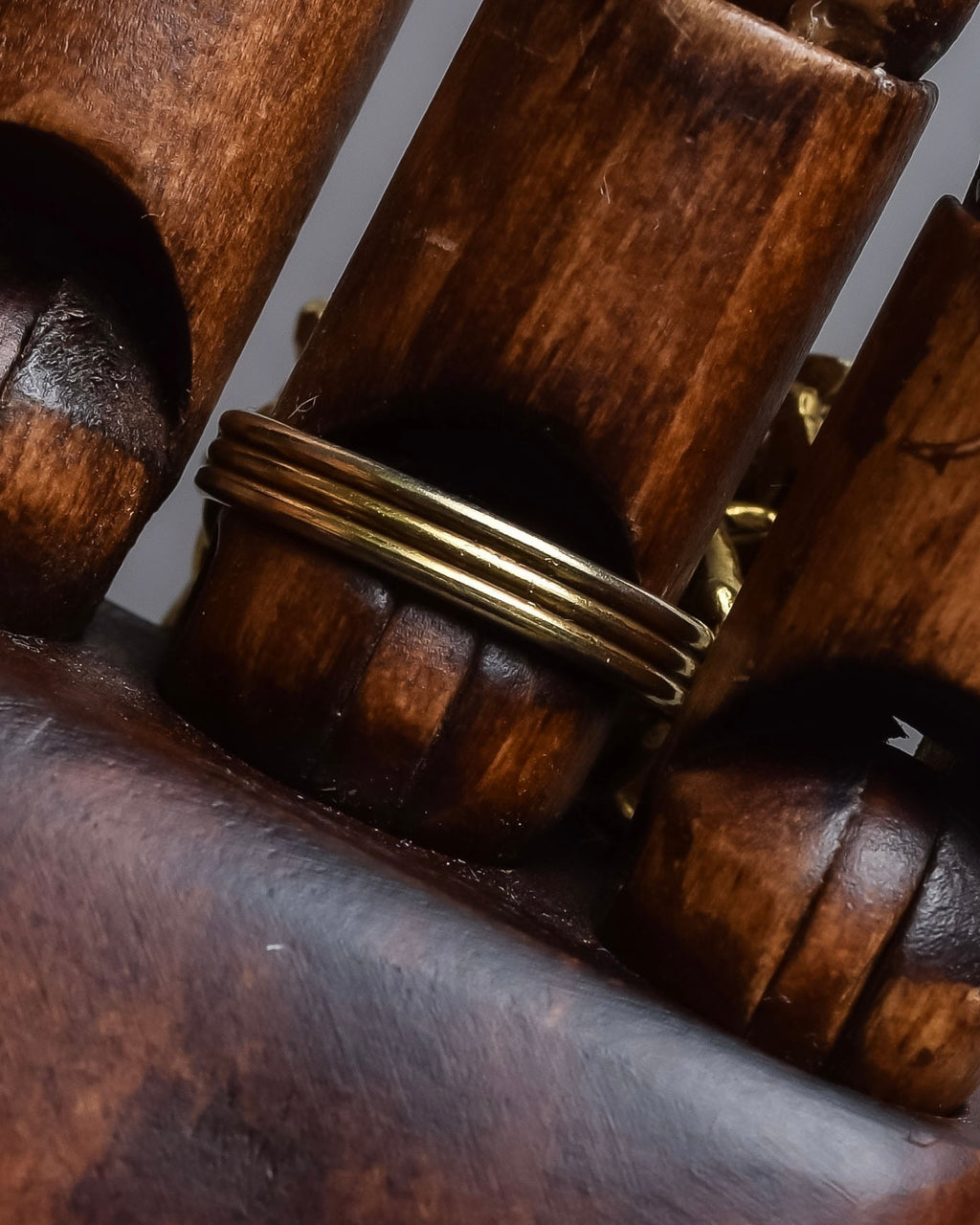 "Vintage glass stone top golden ring"