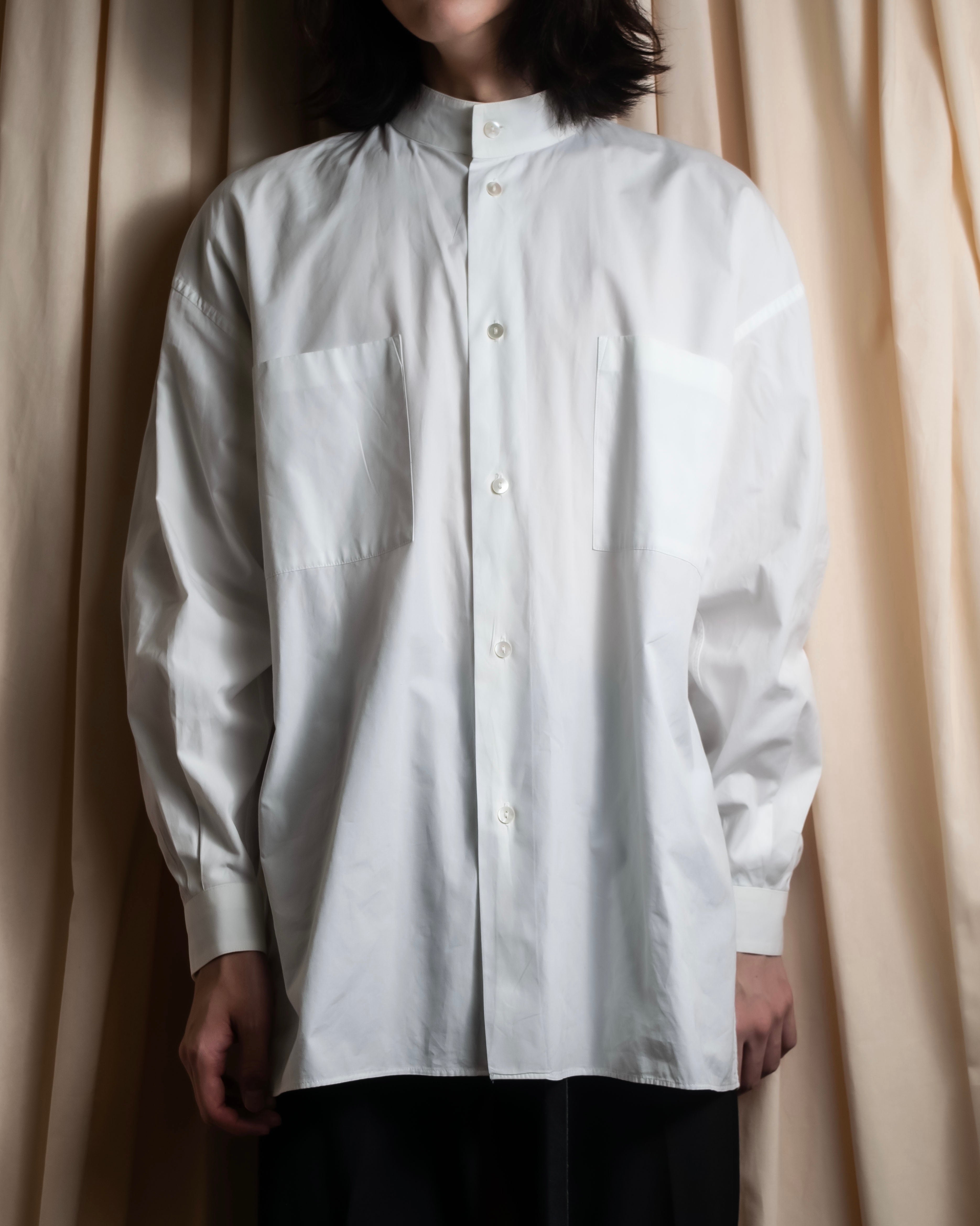 "JEAN PAUL GAULTIER" Cotton poplin stand-collar white shirt
