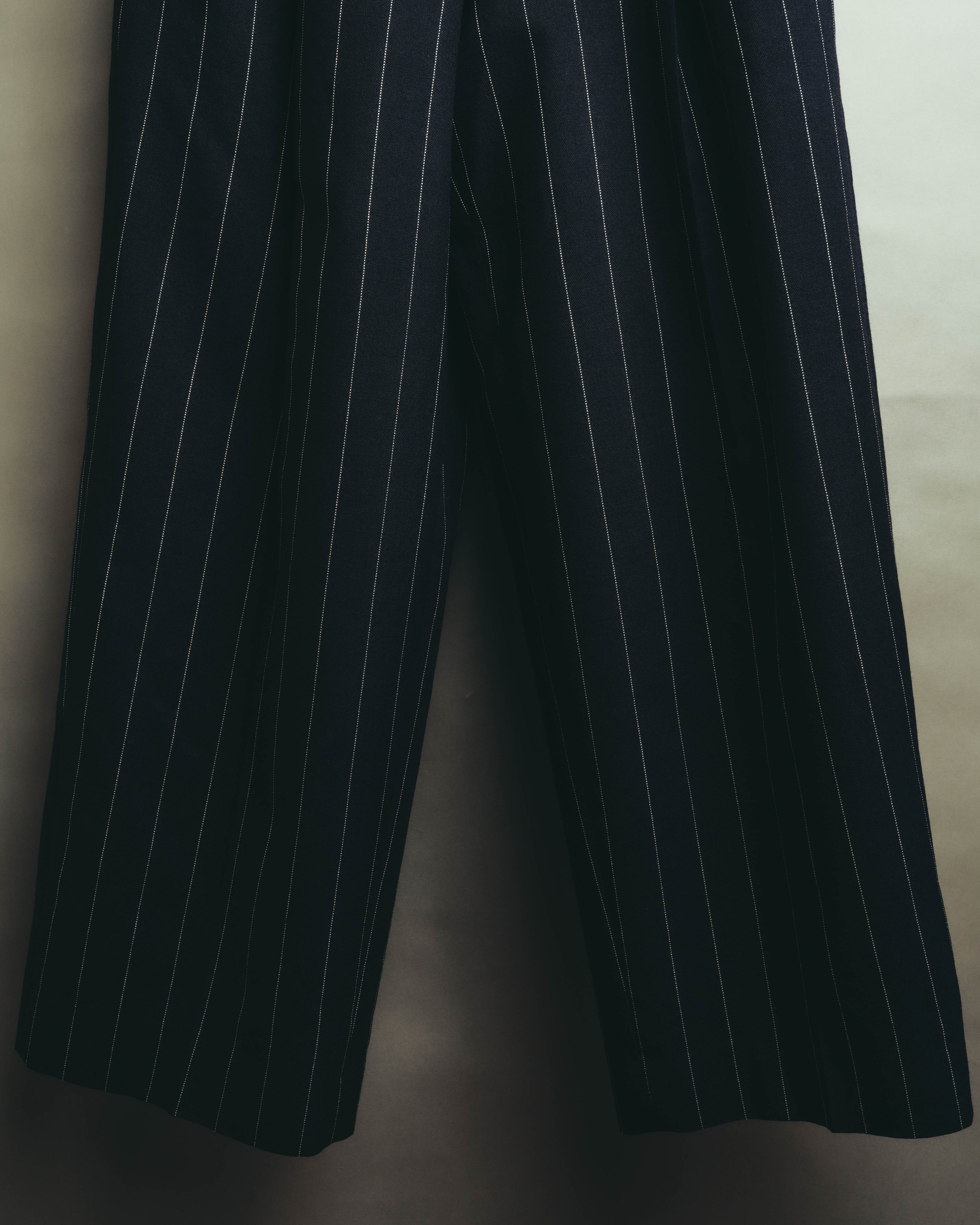-SPECIAL- "LOEWE" 10's Pinstriped silk-lined wide trousers