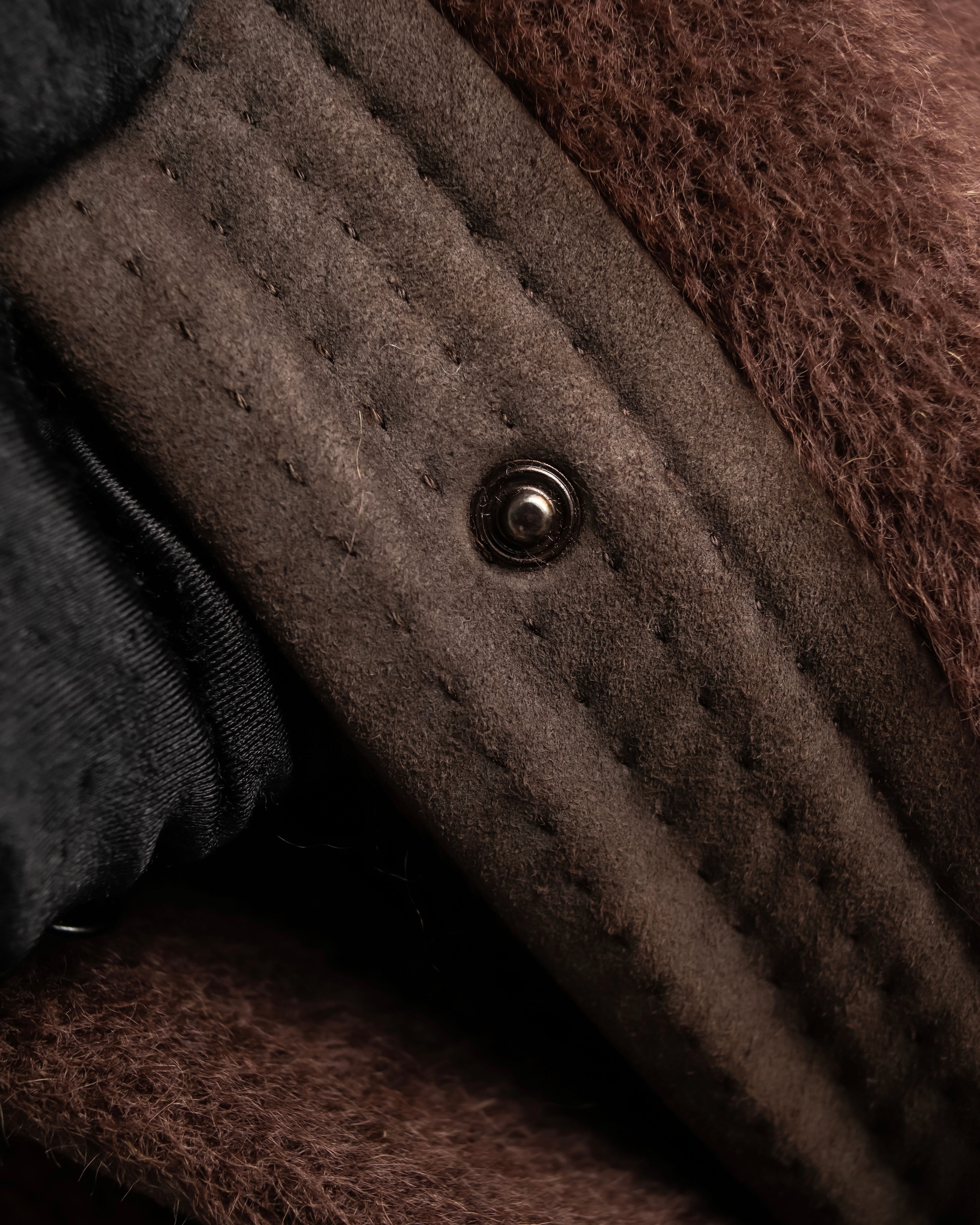 "Max Mara" Alpaca wool belted stand collar long coat