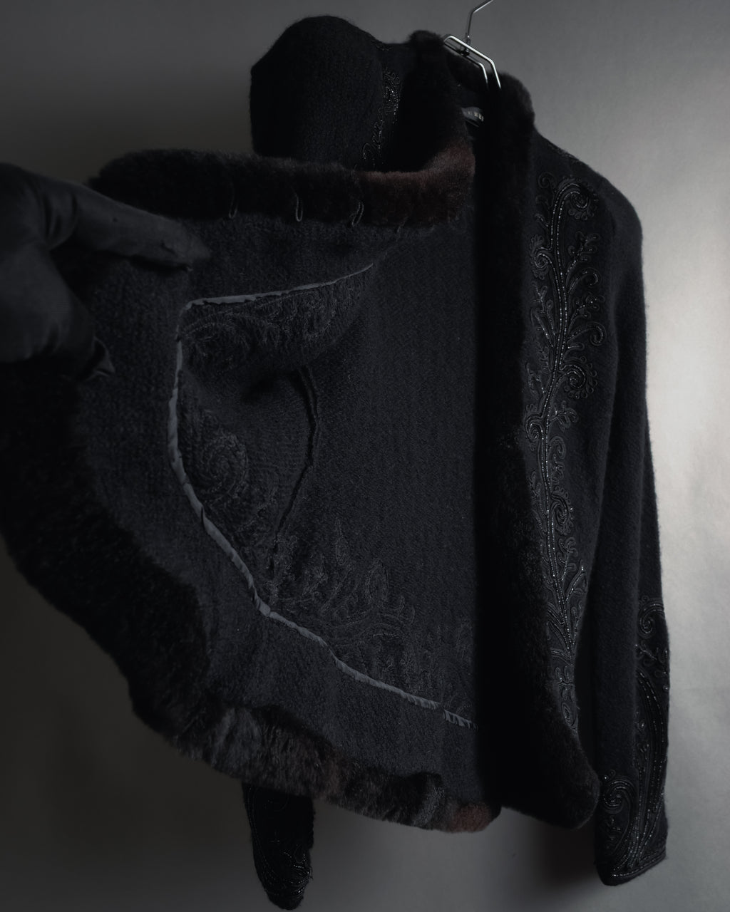 Chaqueta de piel con bordado de cuentas de los años 00 de Ralph Lauren