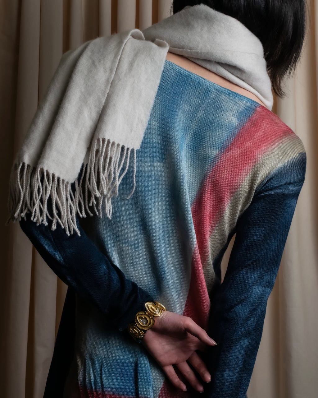 "Loro Piana" Hand-painted gradient knit tunic