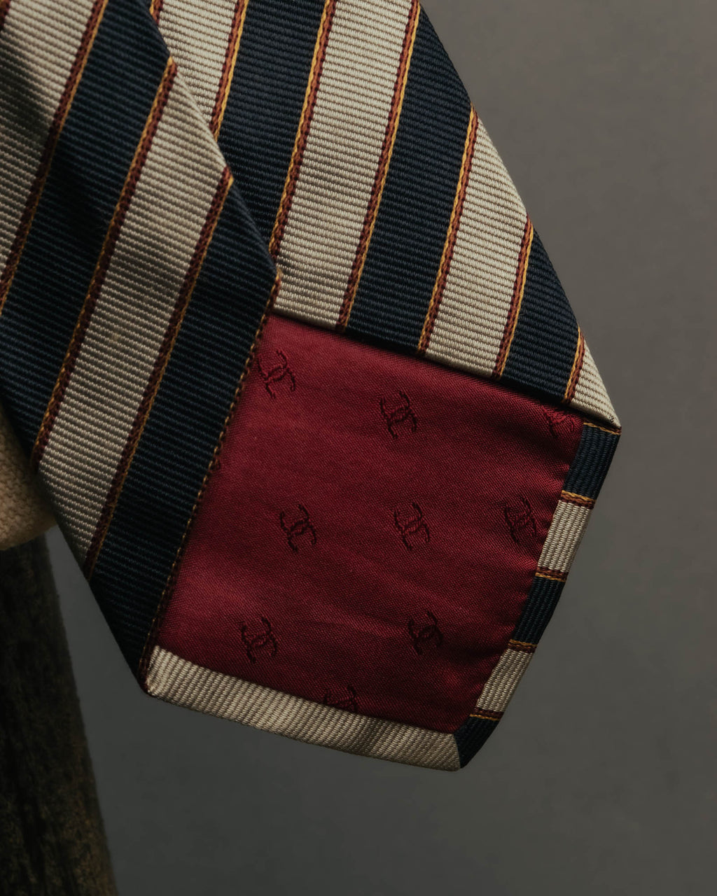 "CHANEL" 90's-00's Classic silk regimental striped tie