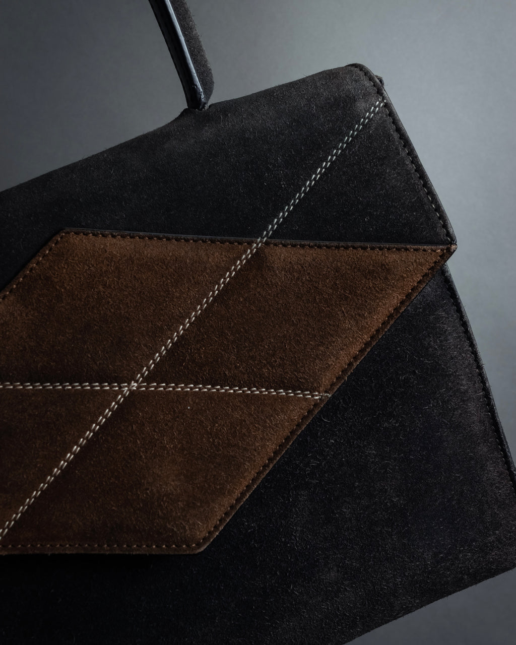 "CELINE" Losange design suede combination bag