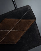 "CELINE" Losange design suede combination bag