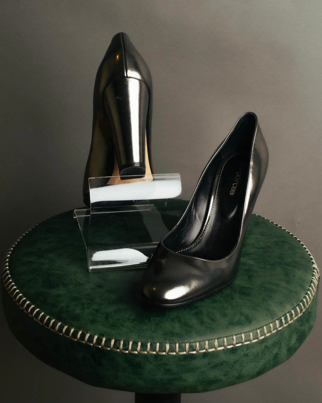 "Sergio Rossi" 00's-10's Glossy black leather high heel pumps