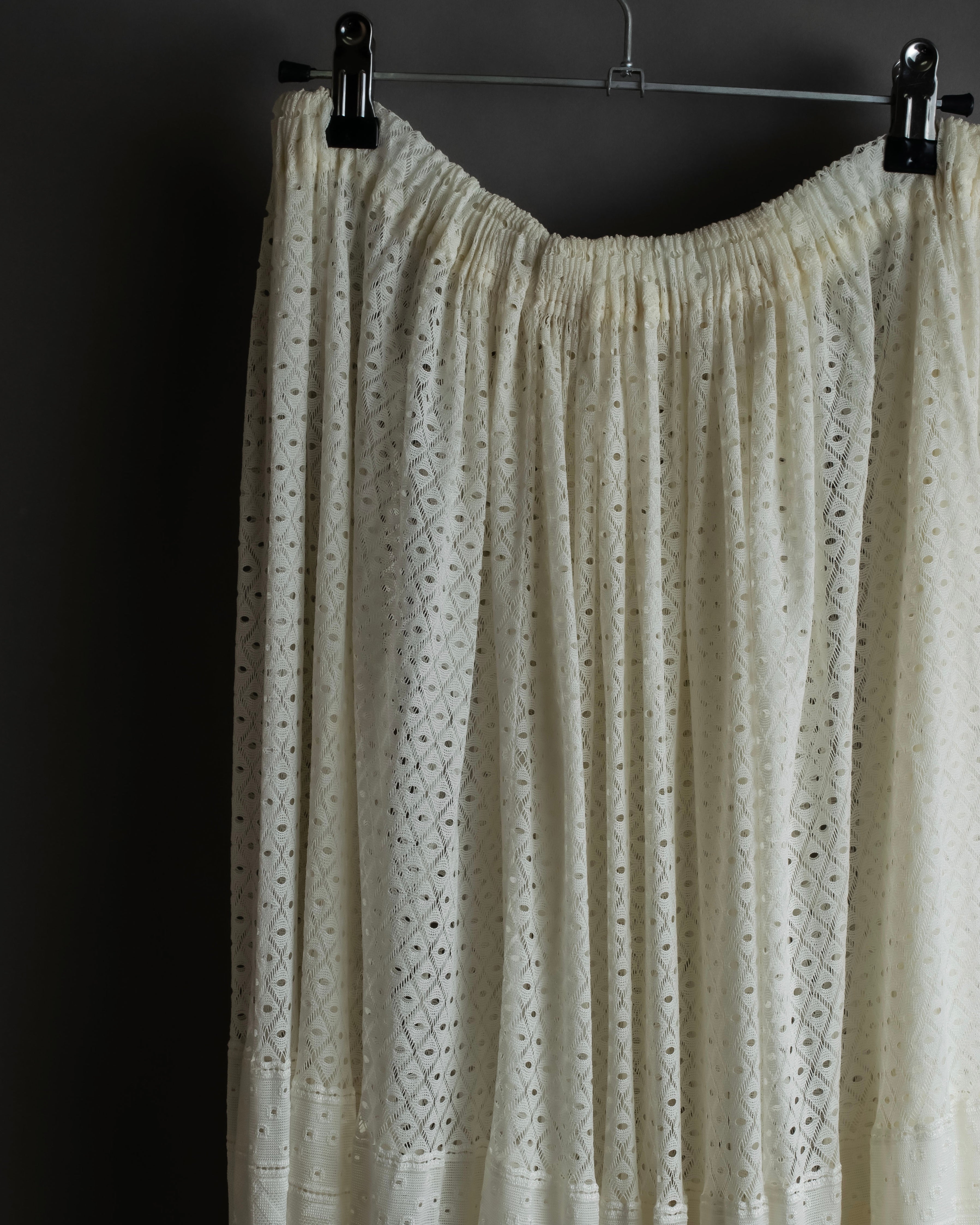 "YOHJI YAMAMOTO" 1992SS eyelet cutwork lace design long skirt