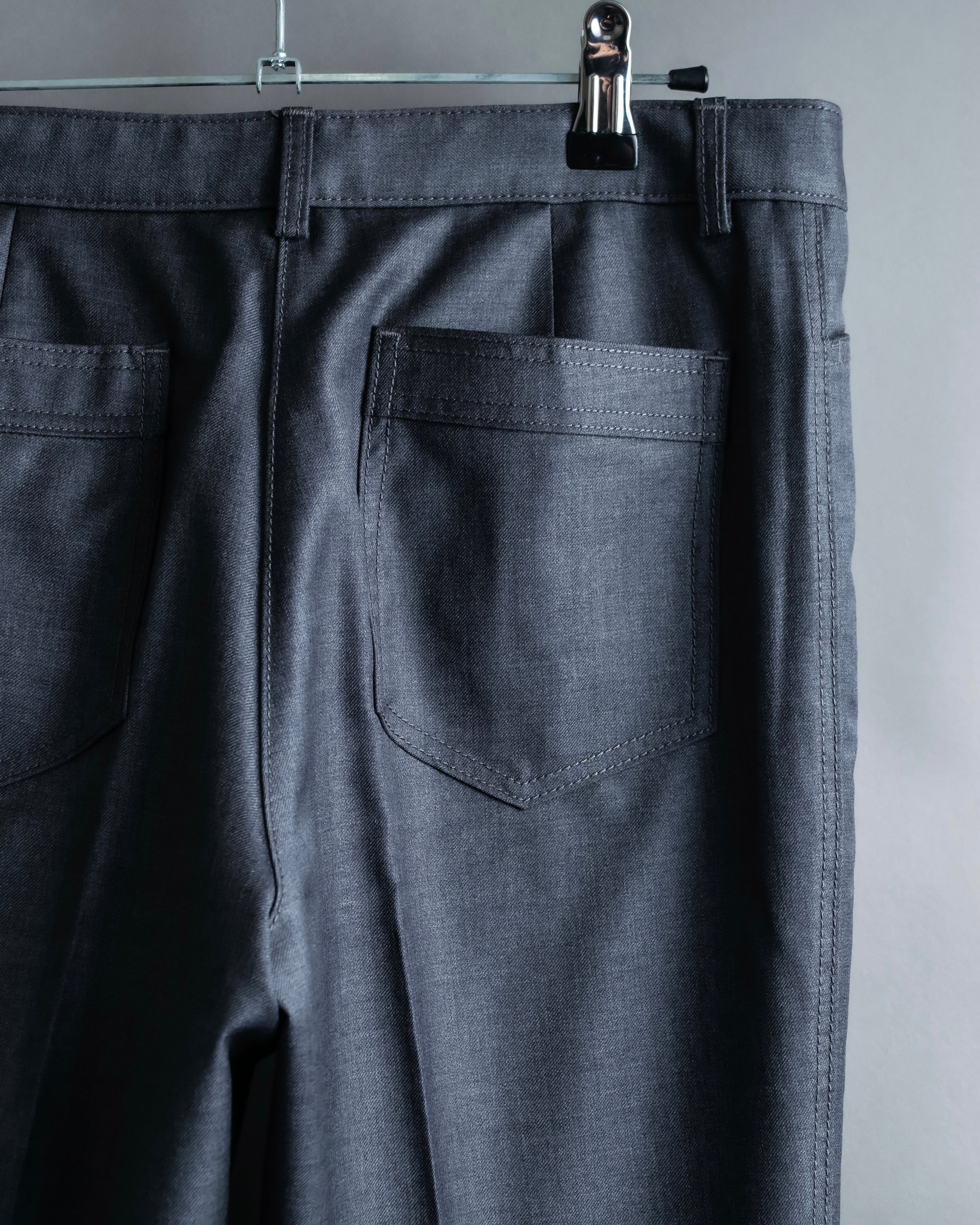 "CHANEL" 100% wool wide tapered slacks
