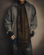 -SPECIAL- “LOEWE” 90’s-00’s Botanical anagram jacquard fringe stole