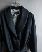 "ETRO" Shawl collar belted mid-length coat