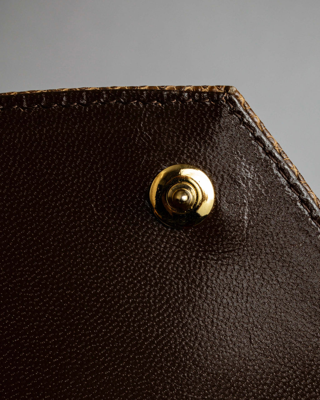 "YVES SAINT LAURENT" Flap design lizard embossed leather hand bag