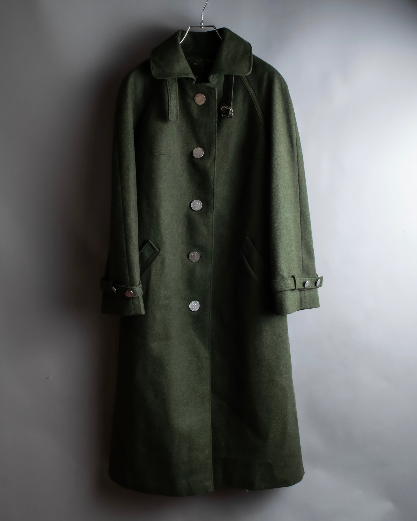 "BAVARIA LODEN" Vintage 2way stand collar wool long coat