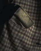 "GUCCI" 80’s checked wool shawl collar jacket