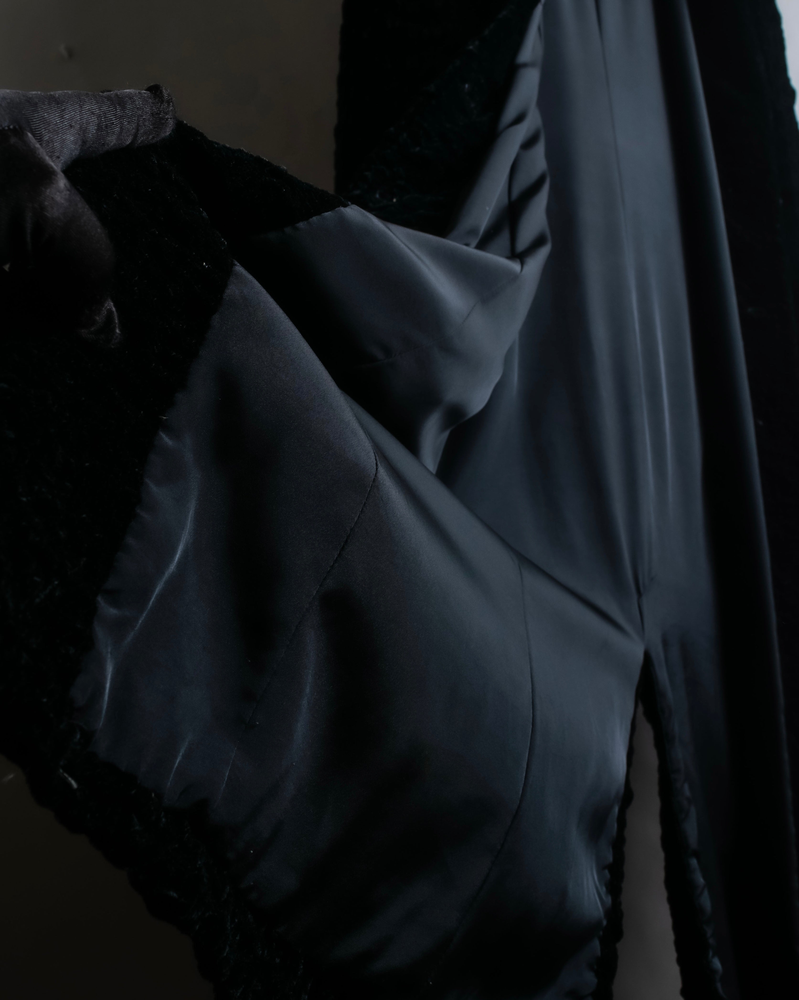 "GIORGIO ARMANI" Stand collar velour long coat