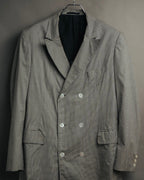 -SPECIAL- "Y's for men" 80's Double breasted houndstooth long jacket