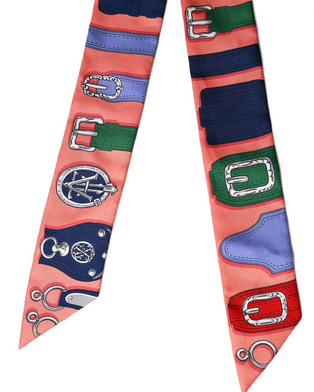 HERMES/ “Harnais des Présidents” Twilly Silk Scarf