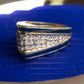 "Christian Dior" Diamond embedded blue line design ring