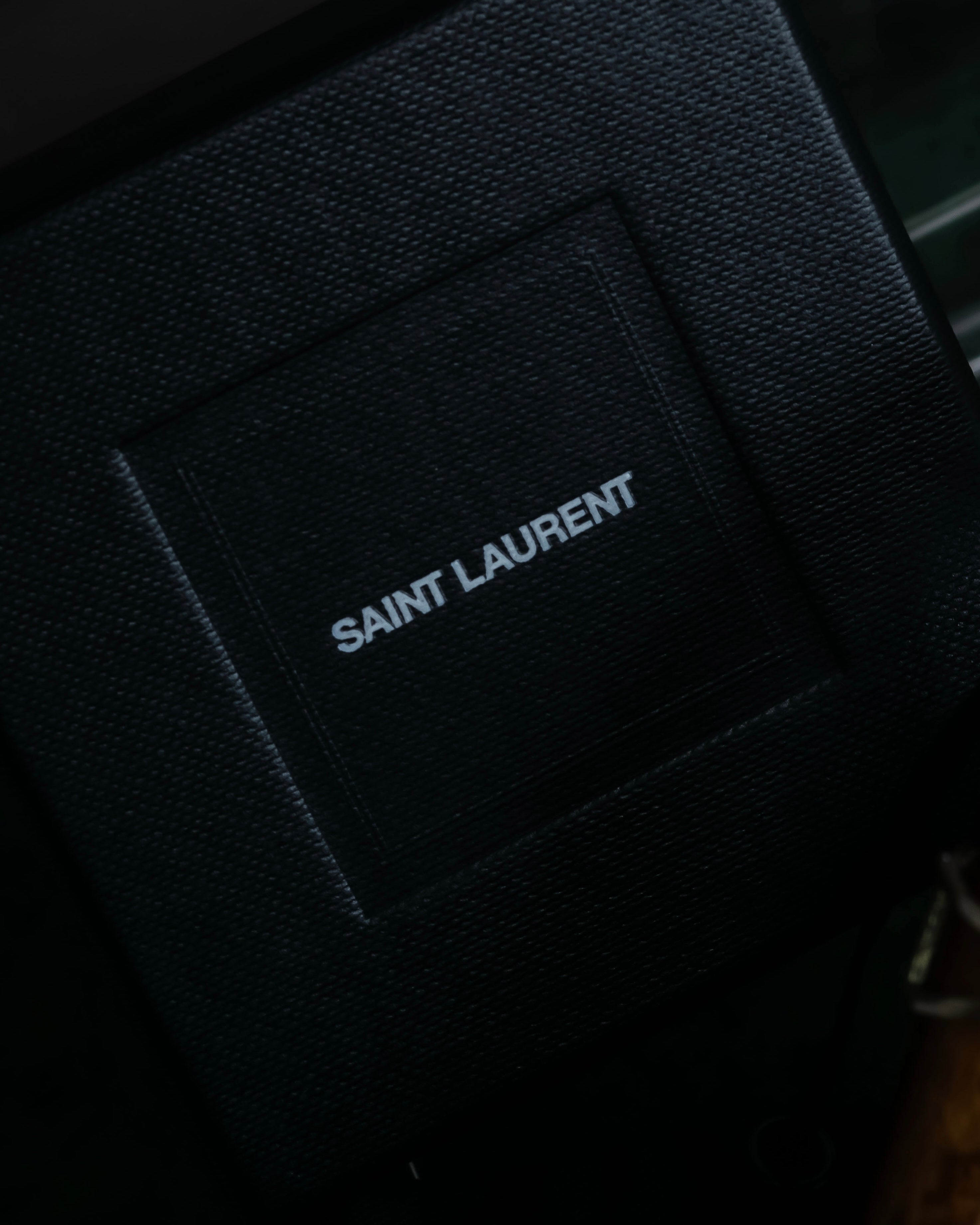 "Saint Laurent" YSL typography motif silver ring