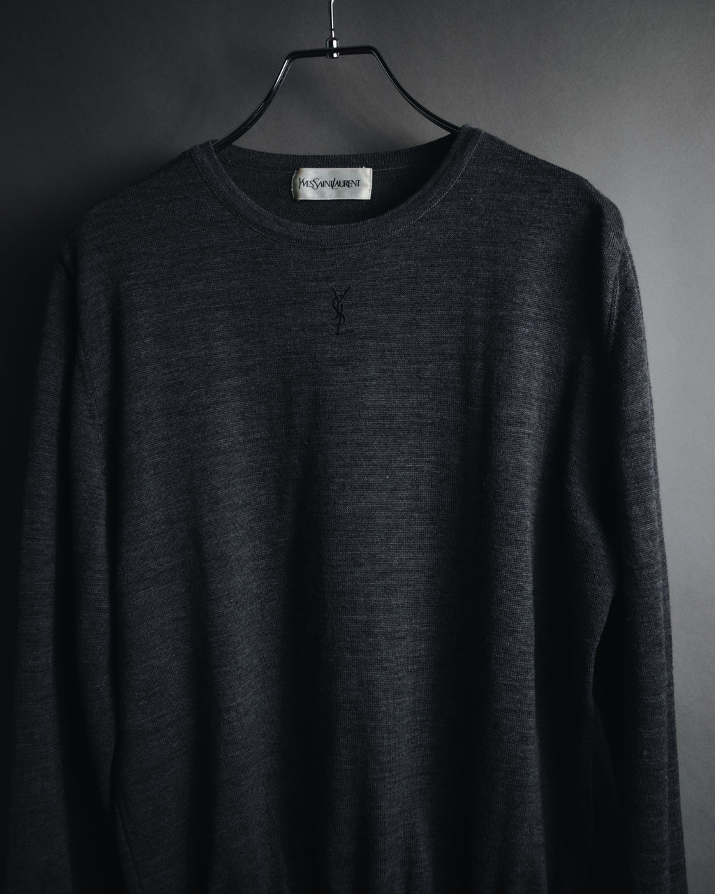 "YVES SAINT LAURENT" 80’s-90’s embroidered logo wool knit sweater