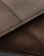 "HERMES" 70's Diamond stitched envelope leather bag