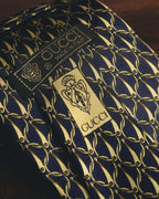"GUCCI" 80's Nautical patterned silk necktie