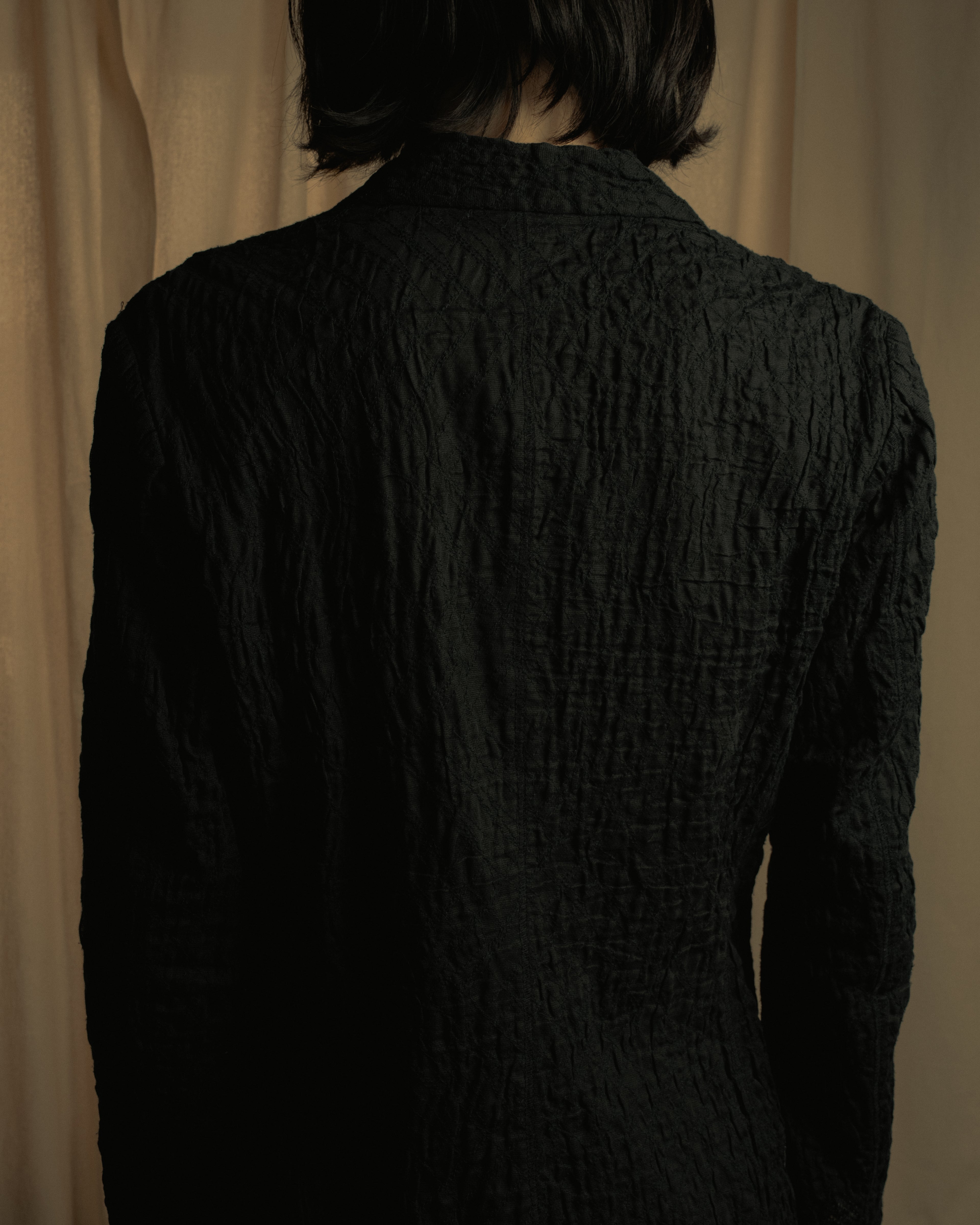 "ISSEY MIYAKE" 98SS Cotton shrunken tailored jacket