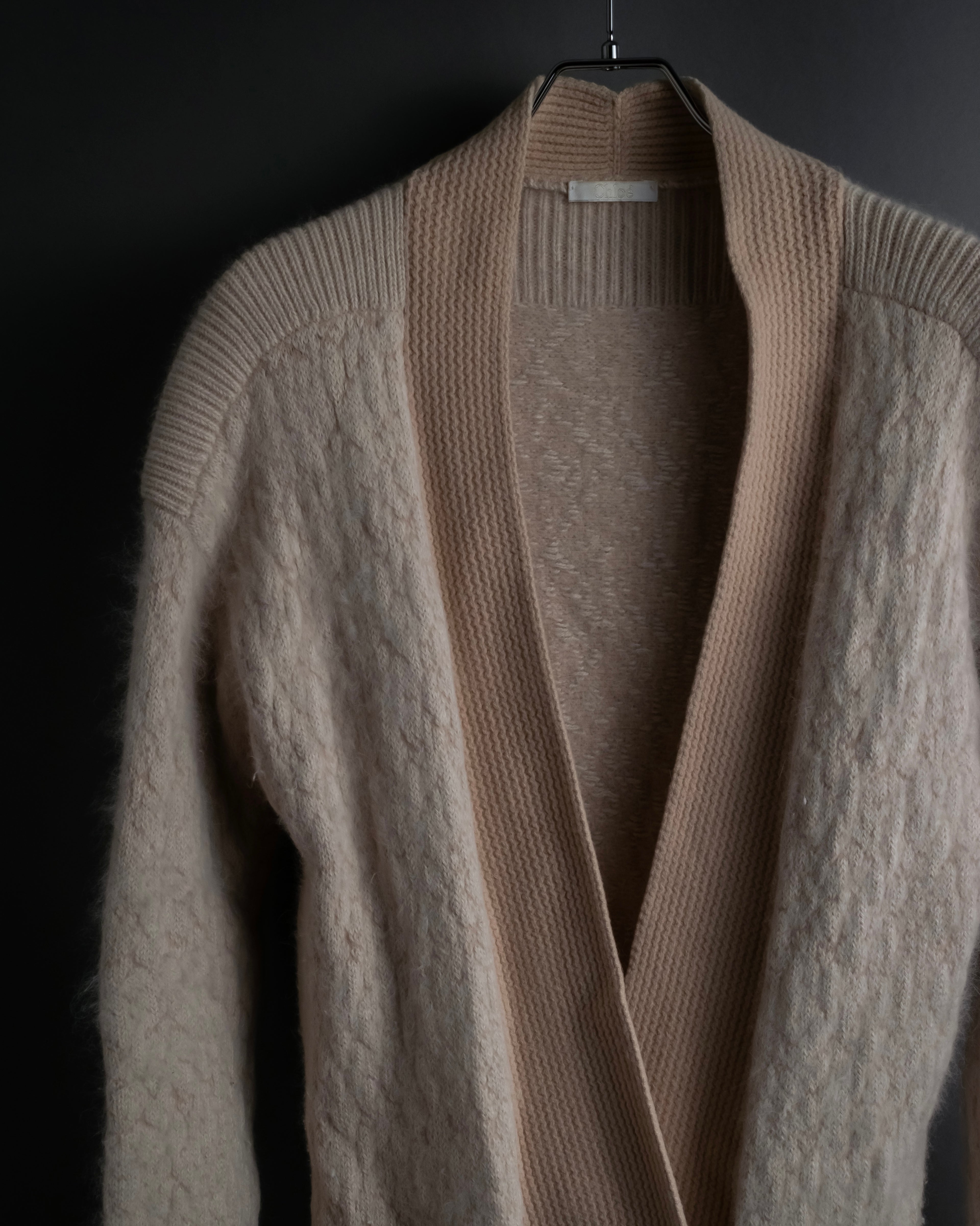 "Chloe" Angora mix standing up long cardigan