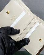 "VALENTINO" Brown & beige combination leather bi-fold wallet