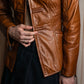 "EMPORIO ARMANI"  Quilted design brown color leather jacket