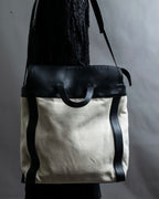 "BOTTEGA VENETA" 19AW Canvas & leather combination 2way bag