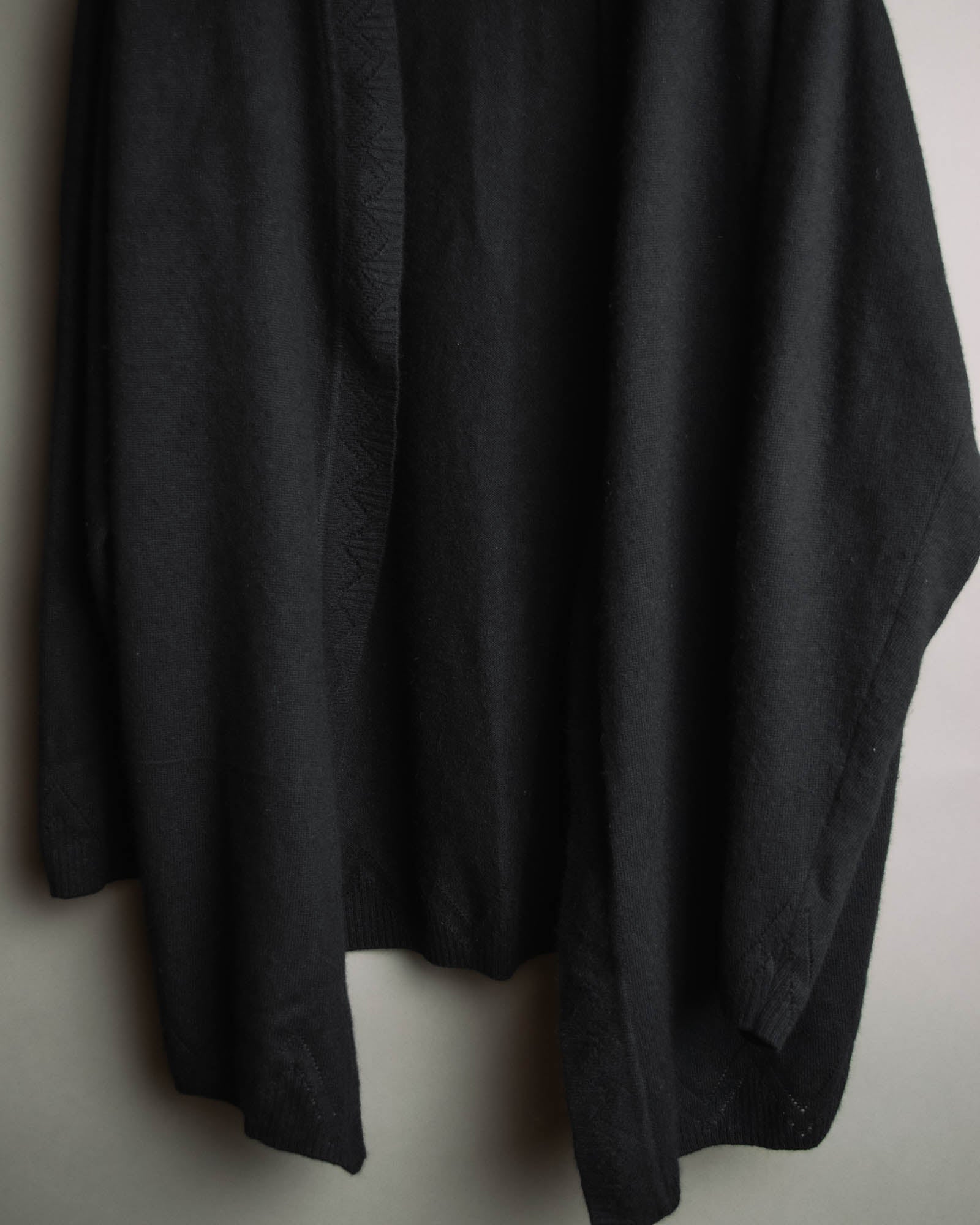 "Christian Dior" 90's-00's Open front wool silk pointelle knit cardigan