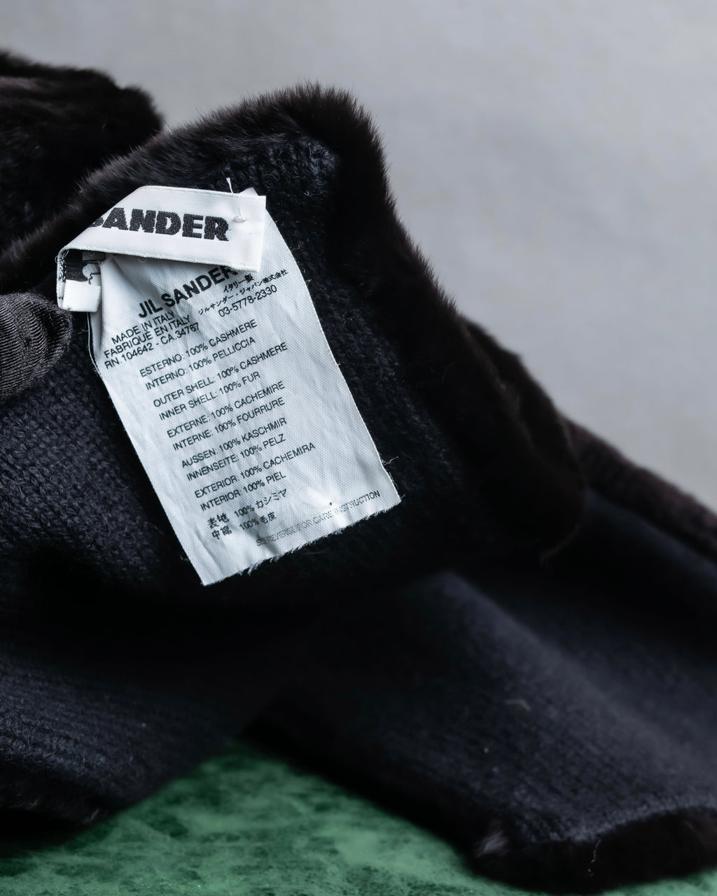 "JIL SANDER" Knit with different materials fur muffler