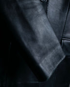 "GUCCI" Box silhouette calf leather tailored jacket